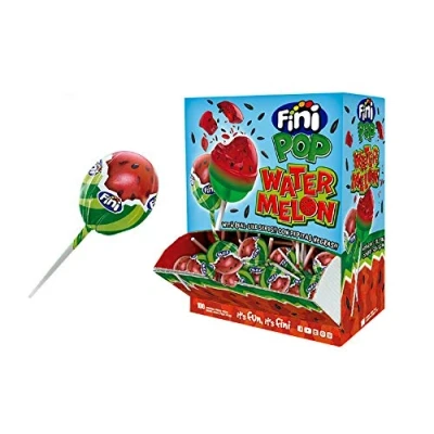 Imagen de Fini Pop Sandía Watermelon Caramelo con palo sabor 100 unidades