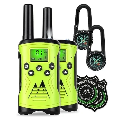 Imagen de Monte Stivo® Agent walkie Talkie niños Juego con brújula y Placa Regalo de Juguetes Ideal para niño niña a Partir 5 años