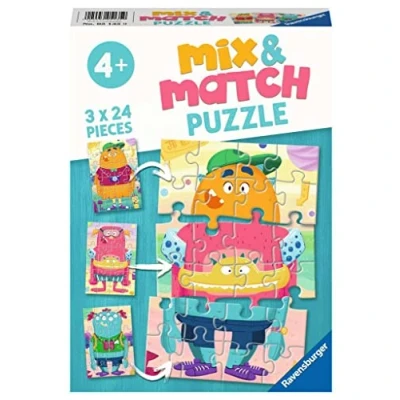 Imagen de Ravensburger Puzzle, Monstruos Divertidos, Línea Mix &amp; Match, Puzzles para Niños, Edad Recomendada 4+, Rompecabeza de Calidad