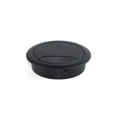 Imagen de EMUCA pasacables de Mesa Circular Ø80mm plástico Negro, Tapa encastrable en Oficina/Escritorio, Lote 4