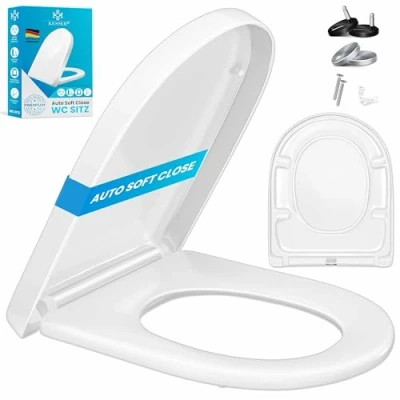 Imagen de KESSER® Asiento de inodoro con Tapa descenso automático, función liberación rápida y cierre suave. Duroplast fijación acero inoxidable