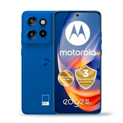 Imagen de Motorola Edge 50 Neo, 12/512 GB, España, diseño Compacto de 6,36&quot;, Pantalla pOLED Super HD (1220p), cámara Sony LYTIA y teleobjetivo 3X, Carga TurboPower 68 W, Dual SIM, Funda, Azul
