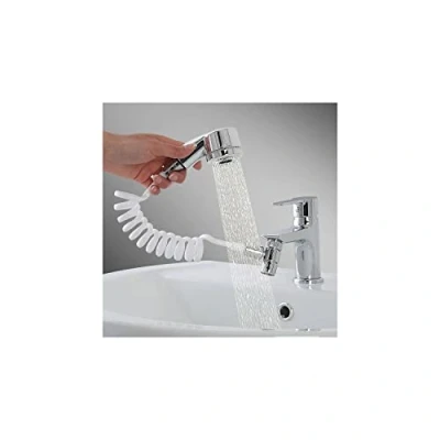 Imagen de ducha Easy universal, para fregadero, alcachofa ducha, sifón de cocina, fácil instalar, fijación con bioadhesivo, práctico y compacto
