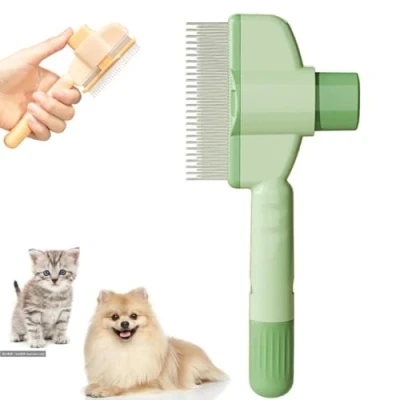 Imagen de CHUNLIGOUJI peine antipulgas autolimpiante para mascotas, gatos, cepillo el pelo, pulgas, eliminar pelo de