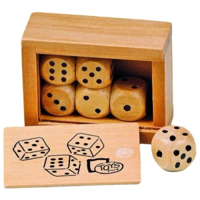 Imagen de GOKI Juegos Educativos Caja con 6 Dados de Madera, Multicolor, M (HS239)