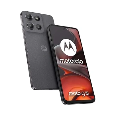 Imagen de Móvil Motorola Moto g15, Gris, 256 GB, 8 GB RAM, 6.72&quot; LCD, MediaTek Helio G81, Full HD+, Cuero Vegano, 5200 mAh