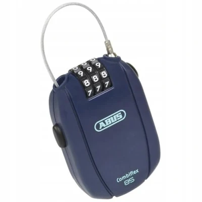 Imagen de ABUS Combiflex Candado de cable para asegurar esquís, cascos, cochecitos y equipaje Break 85 cm largo 1,5 mm grosor con código combinación Azul