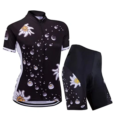Imagen de ZEROBIKE Kit de Manga Corta Jersey Ciclo Bici del Camino para Mujer, Conjunto Ropa Al Aire Libre Transpiración La Bicicleta, M, 0018
