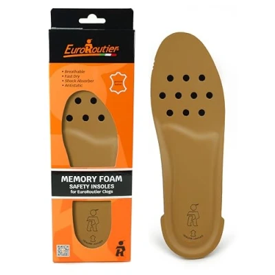Imagen de EuroRoutier Plantillas Antiestáticas de Espuma con Memoria y Recubrimiento Cuero Genuino, Confort para Prevención Accidentes en Pezuñas (39 EU, Beige)