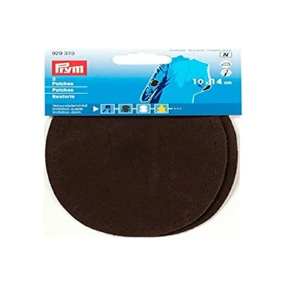 Imagen de Prym Parches de Gamuza sintética para Planchar o Coser, Color marrón Oscuro, Ante Cuero, 14 x 10 cm, Dunkelbraun, 2 Stück,