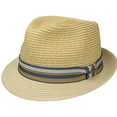 Imagen de Stetson Sombrero de Paja Licano Toyo Trilby Mujer/Hombre Playa Sol con Banda Grosgrain Verano Primavera/Verano M (56 57 cm) marrón