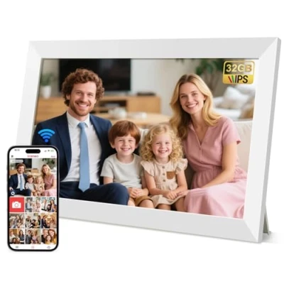 Imagen de Hesmor Marco de Fotos Digital 10,1&#039;&#039; WiFi HD 1280 x 800 IPS, Pantalla táctil electrónico con Memoria 32GB, rotación automática, fácil Intercambio