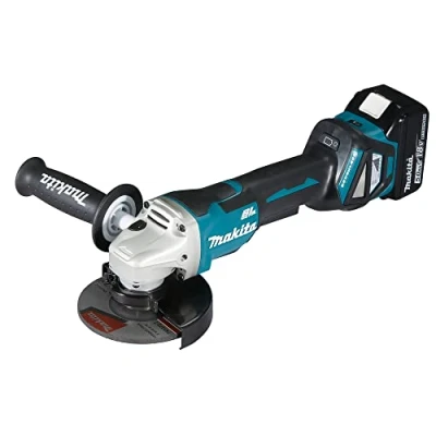 Imagen de Makita DGA515RTJ Amoladora angular inalámbrica (18 V, con interruptor de remo, 5,0 Ah, 2 baterías y cargador)