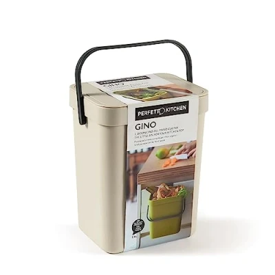 Imagen de Perfetto Cubo de basura húmedo/residuos orgánicos para colgar Col. Gino 5 l Hielo