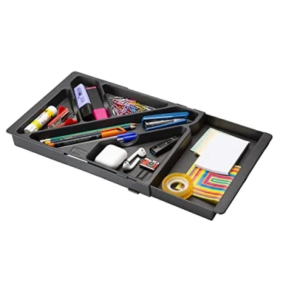 Imagen de STEY ACCESORIOS organizador de escritorio extensible, cajones, bandejas ordenación para oficina, rotuladores, extensible 32,8cm hasta 45cm (1 unidad)