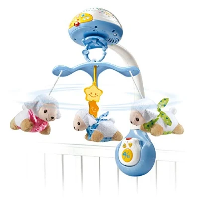 Imagen de VTech Lumi Mobile Compte moutons Sonoro Móvil para cuna (Azul, De plástico, Niño, 3 año(s), Francés, CE)