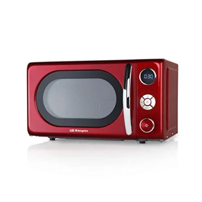 Imagen de Orbegozo MIG2042 Microondas con Grill, 20 litros de Capacidad, 10 Niveles Potencia, 8 menús automáticos preconfigurados, Sistema cocción multifunción, Display Digital LED, 700 W, Acero, Rojo