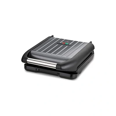 Imagen de George Foreman Grill Steel Family Parrilla Eléctrica, Bandeja de Goteo Perfect Fit, 5 Raciones, Revestimiento Antiadherente, Fácil Limpieza, Indicador Luminoso, 1650 W, Gris 25041 56