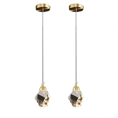Imagen de FROIDEXG Luz Colgante Lámpara De Cristal Moderna Altura Ajustable Techo Dorado Para Sala Estar Comedor Dormitorio