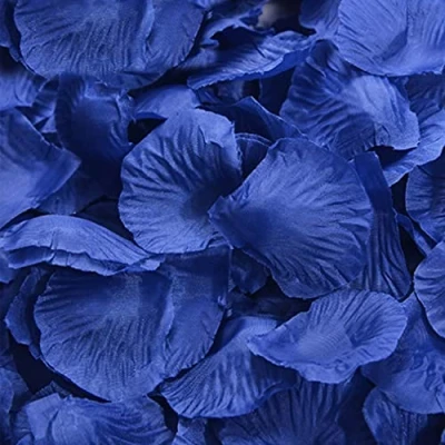 Imagen de Mikihat 1200 Pcs Pétalos de Rosa Falsos, Artificiales Rosas Flores Confeti, en Seda para Bodas Cumpleaños Confesión del Día San Valentín Decoración Romántica (Azul)