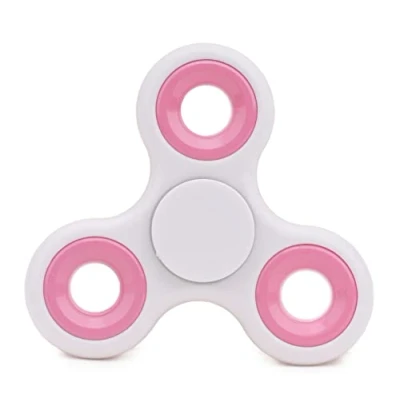 Imagen de Toyland® Fidget Hand Spinner Alivio del estrés y la ansiedad Colores Surtidos (Anillos Blancos Rosas)