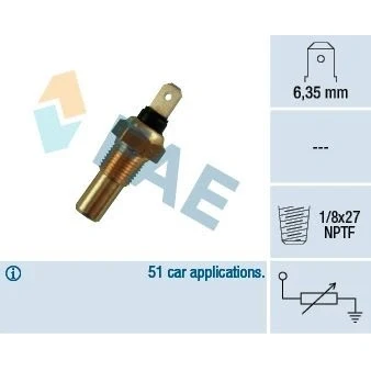 Imagen de FAE 31390 Sensor de Temperatura del Refrigerante negro FORD: Escort 5, Sierra Mk2 Sedán, FIESTA 3
