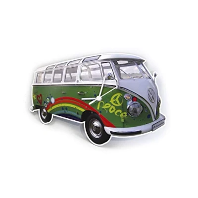 Imagen de BRISA VW Collection Reloj de Pared para Taller Volkswagen T1 Bus (Peace/Multicolor)