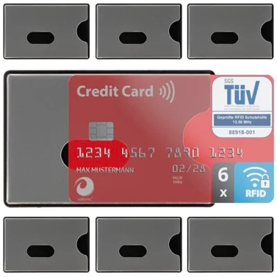 Imagen de valonic Fundas para Tarjetas de crédito 6X NFC protezione RFID certificato plastica Trasparente custodia bancomat schermato proteggi Carte di credito contactless