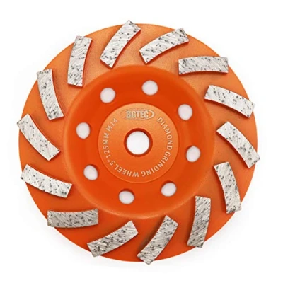Imagen de Muelas abrasivas para hormigón y mampostería, BGTEC 1 pieza 125 mm Disco de amoladora diamante con 14 segmentos Turbo eje M14