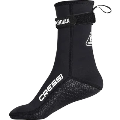 Imagen de CRESSI Guardian High Neoprene Socks 2mm XL Escarpines Altos de Neopreno con Correa Strap, Ideales para Todos los Entusiastas Deportes Acuáticos, Negro, XL, Unisex