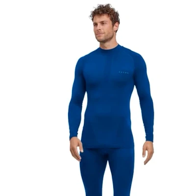 Imagen de FALKE Warm Turtleneck M L/S SH Hilo Funcional Secado rápido Termo 1 Pieza, Capa de Base Superior Hombre, Azul (Yve 6714) Nuevo ecológico, L