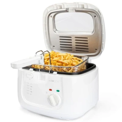 Imagen de freidora Clatronic® con 2,5 litros de aceite/grasa filtro olores gran cesta fritura termostato regulable sin escalonamientos recipiente aceite antiadherente FR 3771