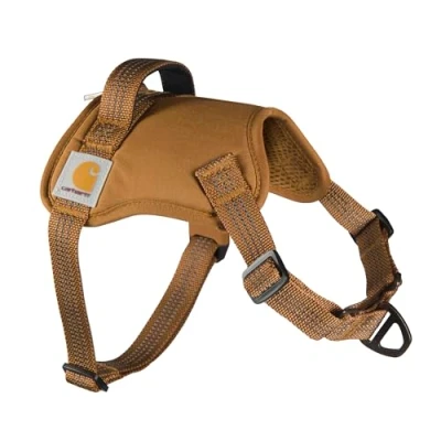 Imagen de Carhartt Arnés de Nailon para Perro, sin tirones, Totalmente Ajustable, con Mango Control rápido y Detalles Reflectantes, Color marrón (Carhartt Brown), Talla XL