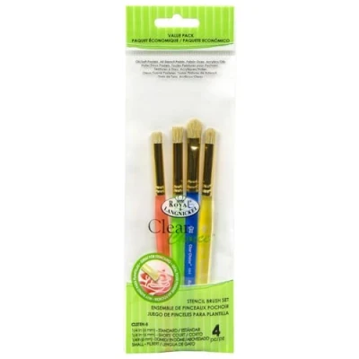 Imagen de Royal &amp; Langnickel and Clear Choice Juego de Pinceles para Plantillas (4 Piezas, 1/4 Pulgadas, Corto, abovedado, Filbert Small