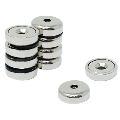 Imagen de N42 Magnet de Bote Neodimio Para Artes, Manualidades, Fabricacion Modelos, Bricolaje, Pasatiempos, Oficina Y Hogar 20mm Diametro x 7mm Espesor 4mm C/Fregadero 13.2kg Pull