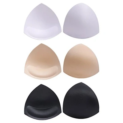 Imagen de eBoot Almohadillas de Sujetador Bikini Rellenos Almohadilla Empuje, 3 Colores, Forma Triángulo, Pares