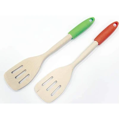 Imagen de Fackelmann Espatula 32 Cm. Madera de abedul, elastómero, colores aleatorios: natural y verde natu 1 ud.