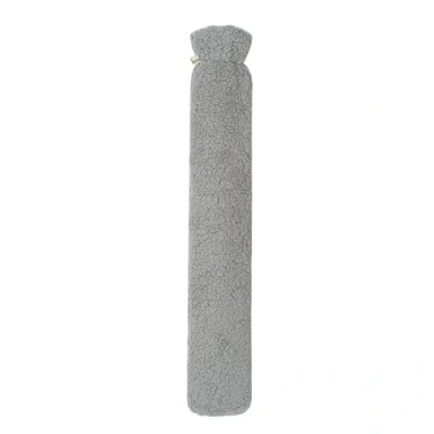 Imagen de Bolsa de agua calda in tubo Premium con copertura pelliccia di orsetto, bottiglia dell&#039;acqua calda, 77 cm x 13 Certificato BS1970:2012 Testato da TÜV Rheinland (Gris)