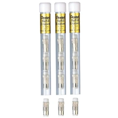 Imagen de Pentel Z2 1N Gomas de borrar recambio para portaminas Pack Of 3 (12 Pieces)