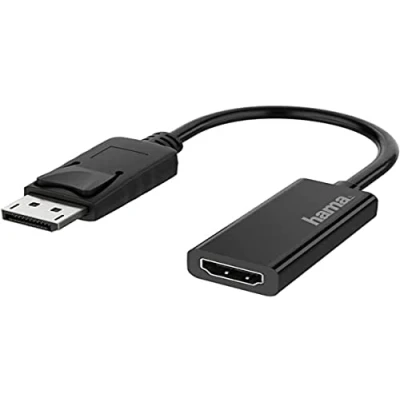 Imagen de Adaptador Hama 00200335, De conector DisplayPort a enchufe HDMI, UHD 4K, Negro