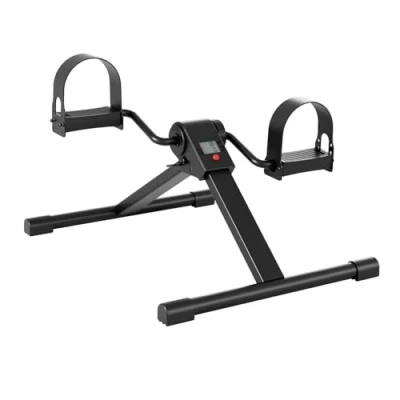 Imagen de Superun Ejercitador de Pedales Bicicleta Ejercicio Mini con Pantalla LCD Bajo Escritorio Resistencia Ajustable para Piernas y Pies, Compatible App