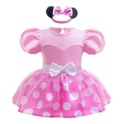 Imagen de Lito Angels Disfraz Vestido de Princesa Minnie para Bebé Niñas Body Mono Mamelucos con Diadema Talla 12 18 meses