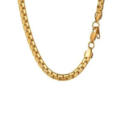 Imagen de PROSTEEL Cadena Hombre de Acero Inoxidable Collar Eslabones Veneciana Grande 6mm, Dorado 61cm