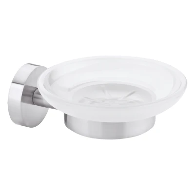 Imagen de tesa Moon Jabonera montada en pared, apariencia de acero inoxidable, autoadhesiva, tecnología montaje adhesiva, 155 x 70 110 mm