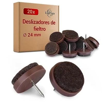 Imagen de LouMaxx 20 alianti in feltro para sillas con Clavo Redondo (Ø 24 mm)