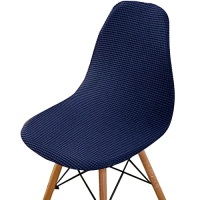 Imagen de Highdi Fundas para Sillas de Comedor Escandinavo, 1/2/4/6 Piezas Funda Pana Jacquard Estilo Nórdico Cubierta Protectora Sin Brazos Cocina Oficina (Azul Marino,6 Piezas)