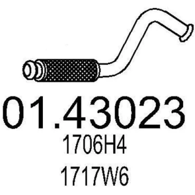 Imagen de MTS 01.43023 Tubo de escape 545 delante para silenciador intermedio PEUGEOT: 307 Hatchback