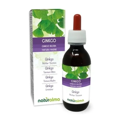Imagen de Ginkgo (Ginkgo biloba) hojas Tintura Madre sin alcohol Naturalma Extracto líquido gotas 120 ml Complemento alimenticio Vegano