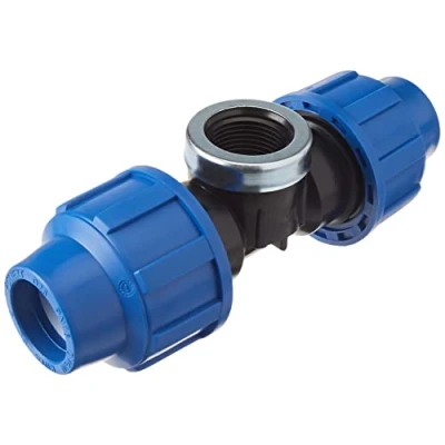 Imagen de Cornat Sistema de Riego T Tubos PE Unidades, 20 mm diámetro, Rosca Interior 3/4, Polipropileno para Agua fría
