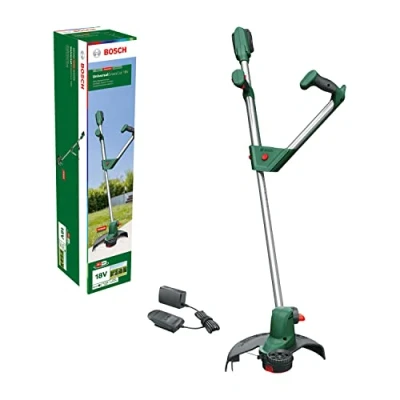 Imagen de Bosch Home and Garden 06008C1D03, Cortabordes a Batería UniversalGrassCut, 1 x 2.0 Ah, Sistema de 18V, Diámetro Corte: 26 cm, Empuñaduras Ajustables, en Caja